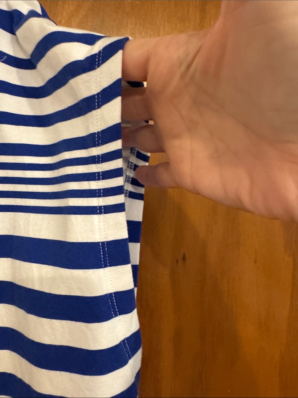 Cuddl Duds Blue and White Striped short-Sleeve Top - Picture 3 of 5